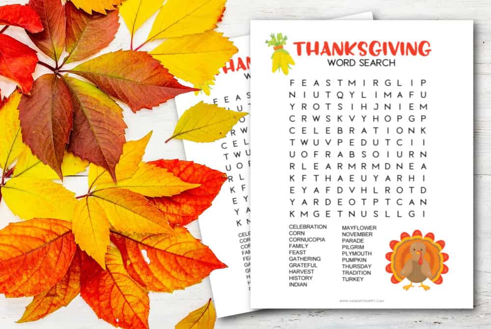 Thanksgiving Find a word