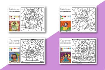 12 Free Printable Disney Princess Color By Number Pages