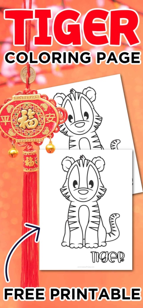 Printable Tiger Coloring Page - Made with HAPPY