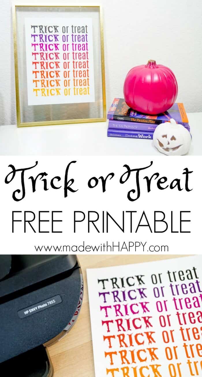 trick or treat printable
