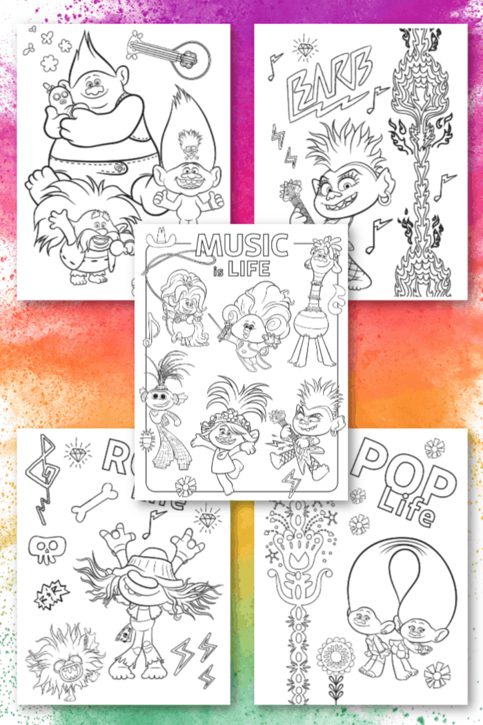 Coloring Sheets Trolls World Tour