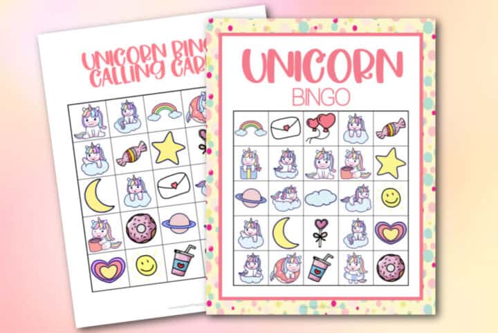 Free Printable Unicorn Bingo - Made with HAPPY - Unicorn Activities