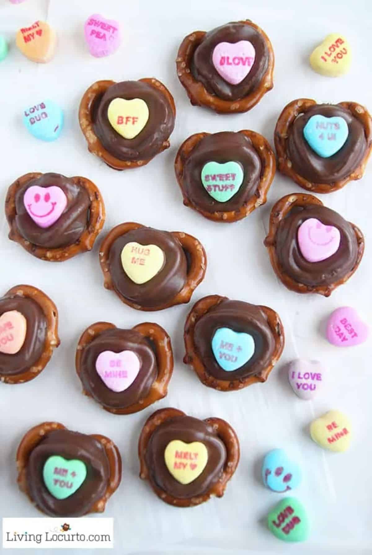 valentine chocolate rolo pretzels
