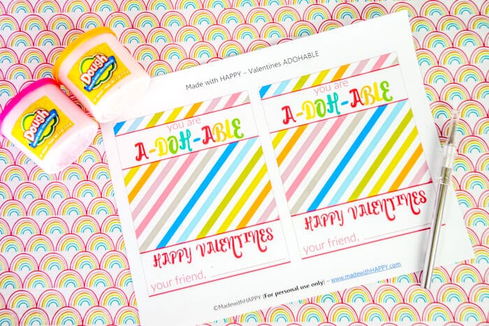 Free Printable Play Doh Valentines - Made with Happy