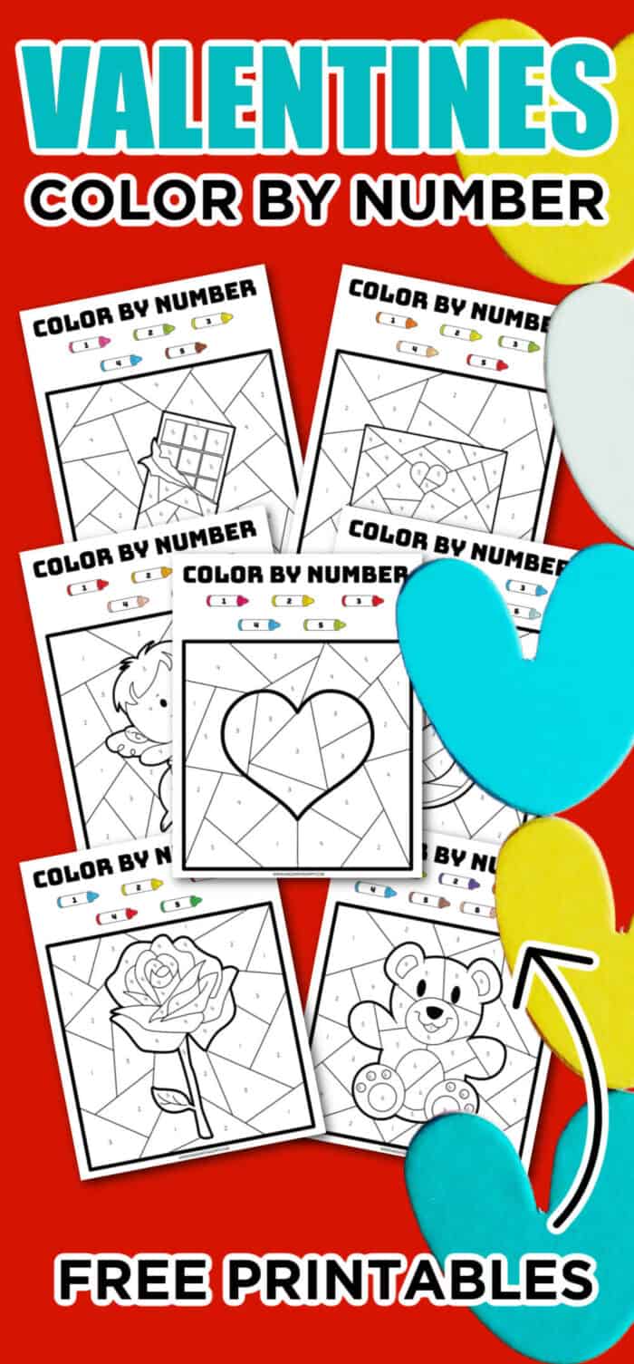 free valentine Color By Number Printables