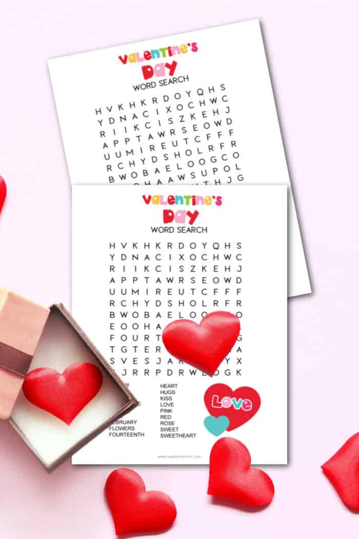 valentines word search