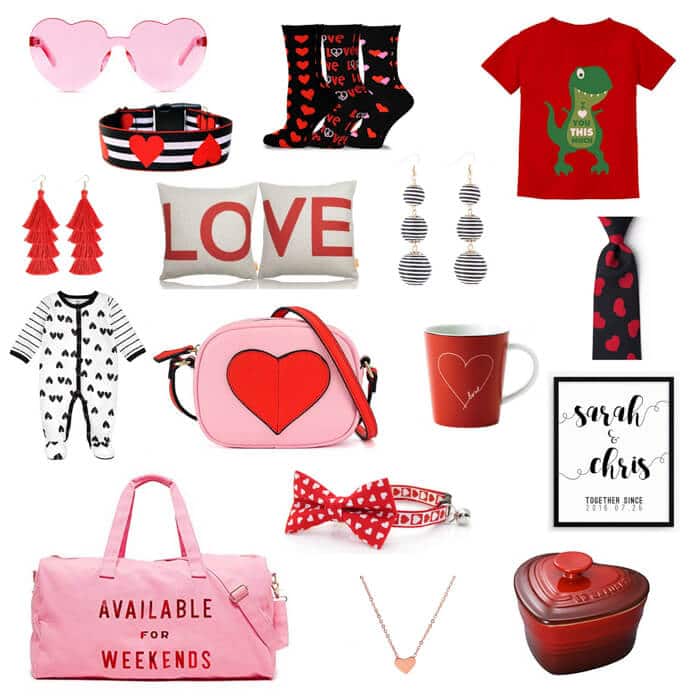 Red, Pink, Black and White Valentines Gift Ideas for the entire family