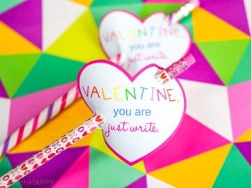 Valentines Card with Pencils. Printable Valentines Card Ideas for Preschoolers. Kids Valentines Ideas. Kindergarten Valentines Ideas