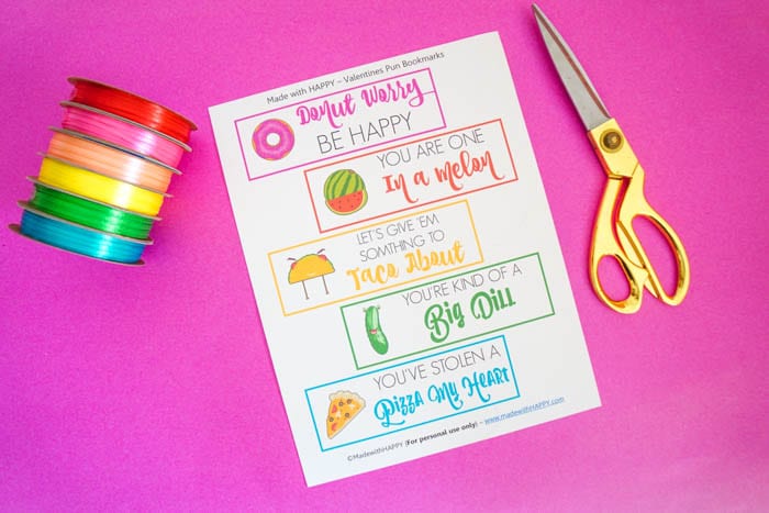 Printable Valentines Day Pun Bookmarks