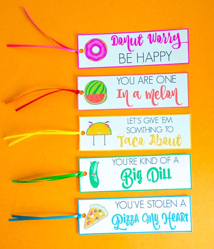 Funny Food Pun Bookmarks. Valentines Day Puns. Valentines Day Bookmarks. Cute Valentines Day Puns. Donut Worry Be Happy. You are one in a melon. Fun Valentines day puns. Bookmark Puns. Non-Candy Valentines Day Ideas. Food Puns for Valentines Day!