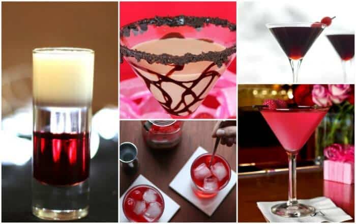 20 Valentine's Day Drinks | Adult drinks for Valentines Day!  Pink and Red Drinks | www.madewithHAPPY.com