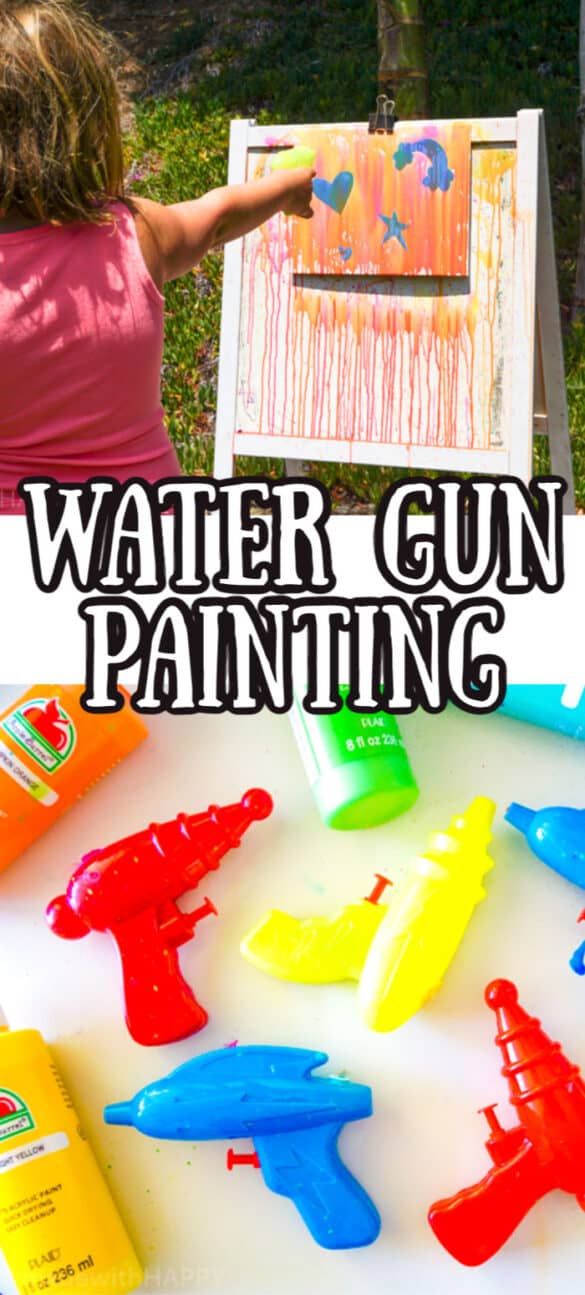 Water Gun Painting Squirt Gun Painting Fun Art Project