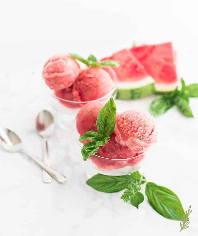 watermelon basil sorbet