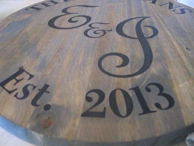 grey stain on wine barrel