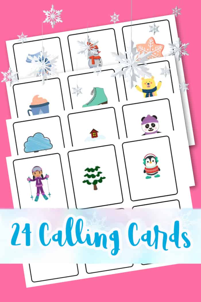 Bingo Calling Cards for Winter