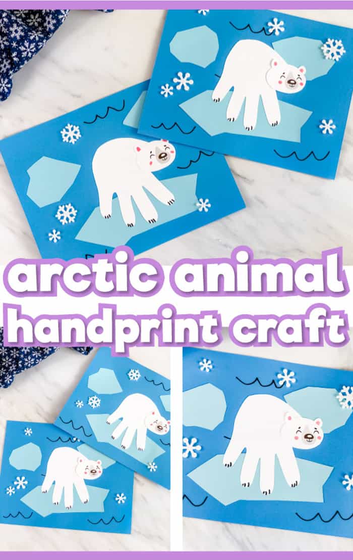 artic animal handprint craft