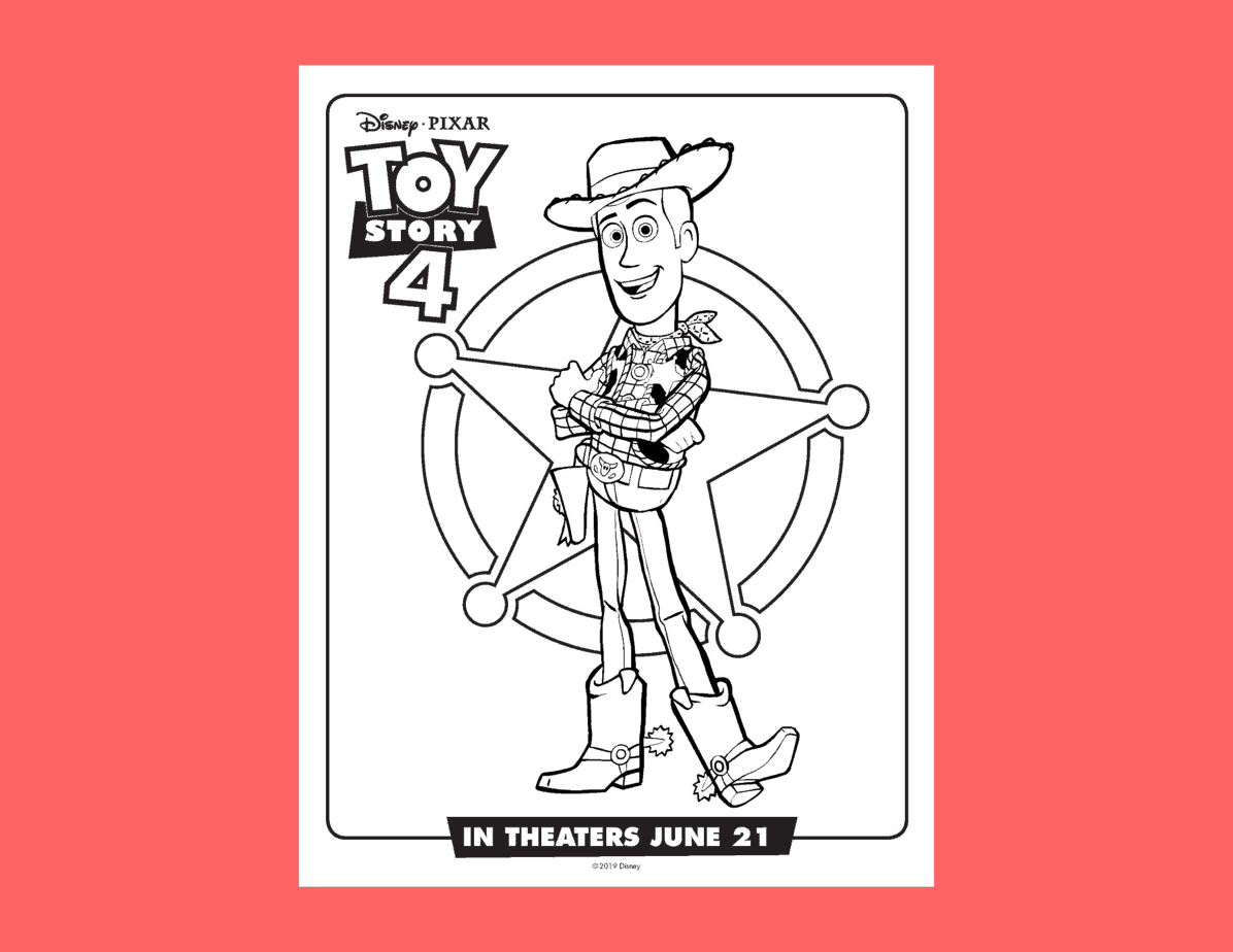 toy story coloring page woody