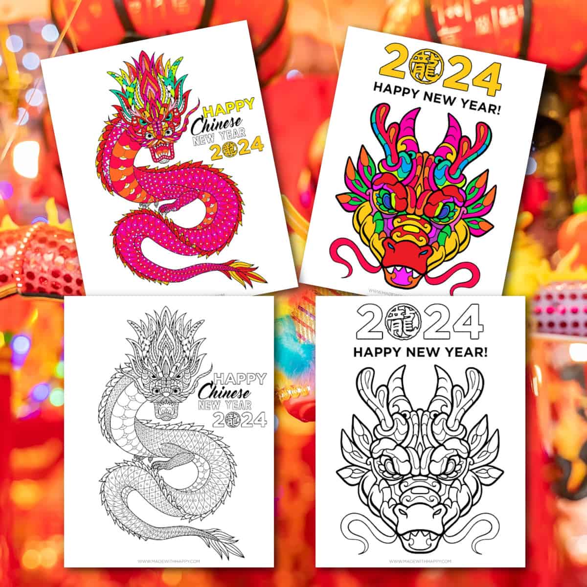 Year of the Dragon Coloring Pages