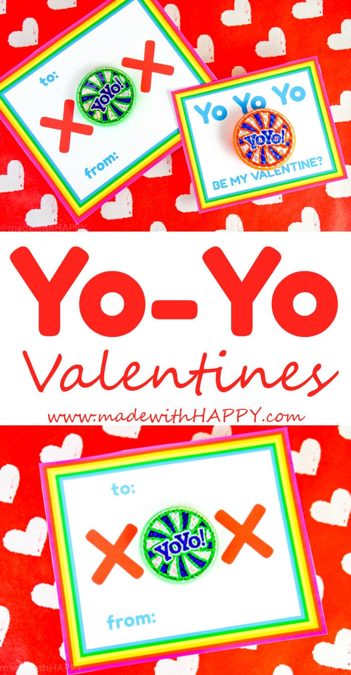 Kids Valentines Ideas using Yo-Yos. There are two different types of Yo-Yo Valentines Printable Options.