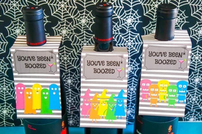 colorful booze tags