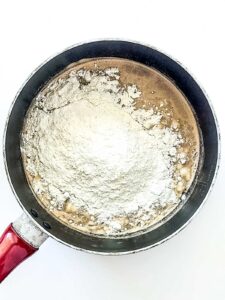 add flour to melted butter mixture