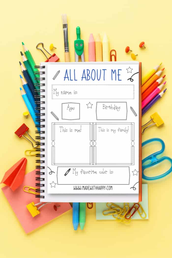 Printable All about Me Page