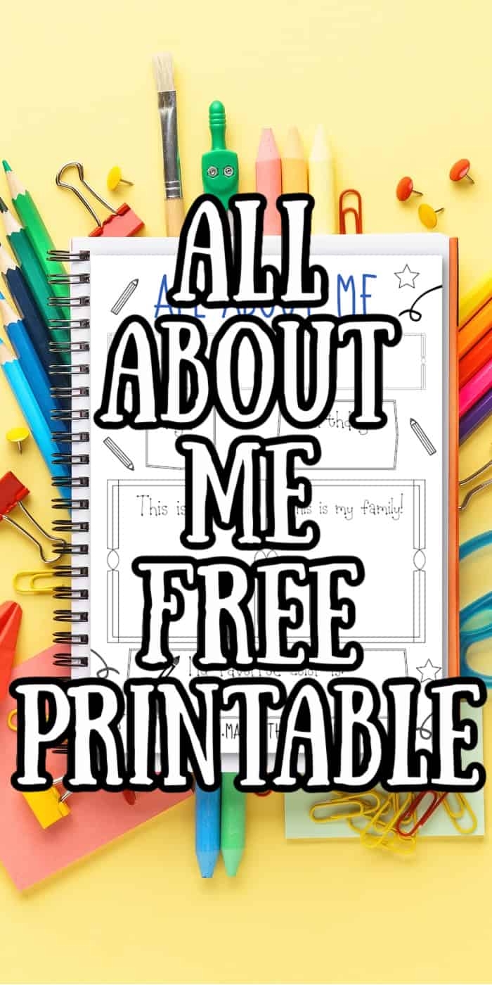 Free printable All about Me Page