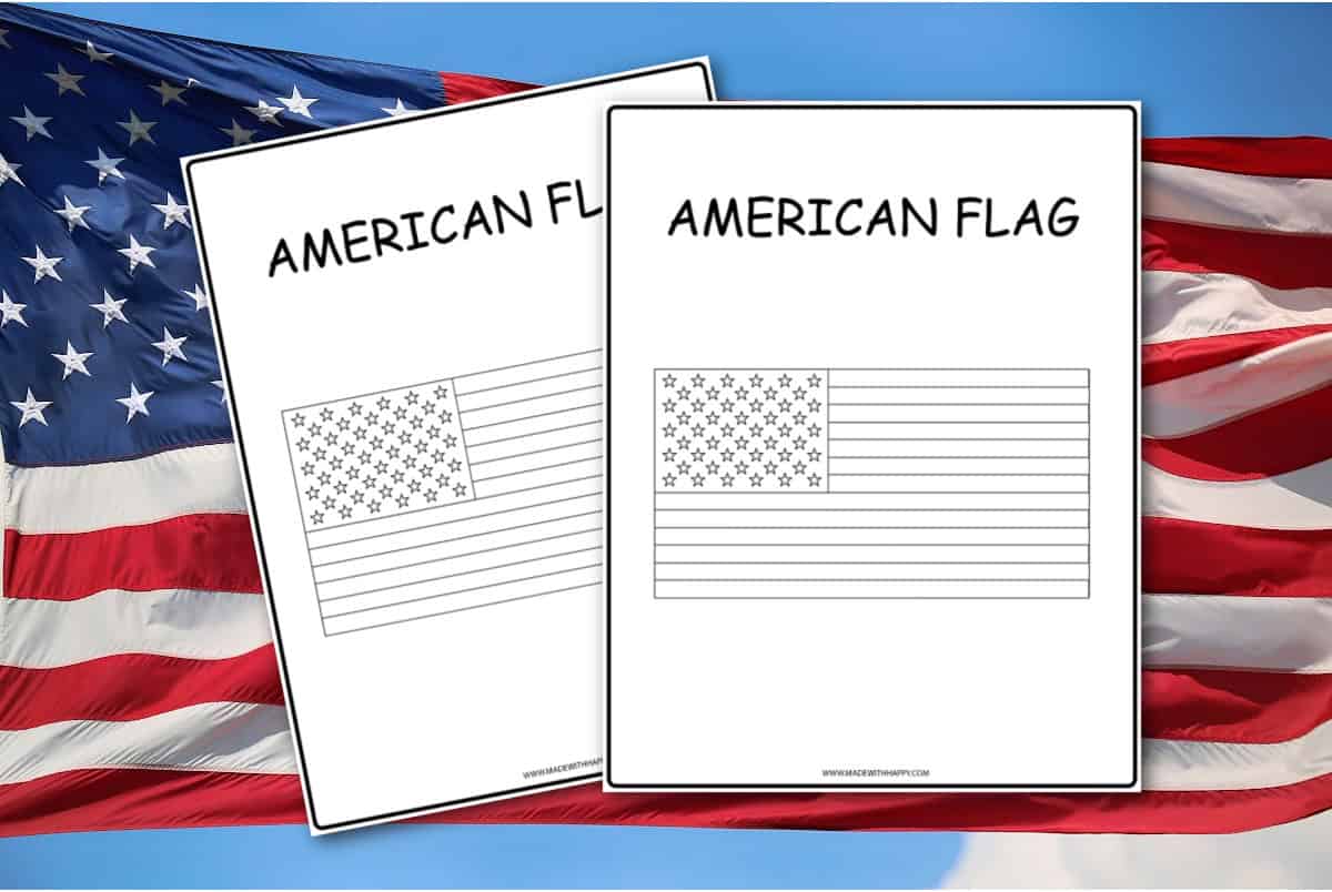 american flag color page