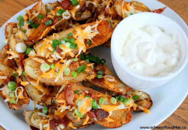 Easy Super Bowl Appetizers - potato skins with dip