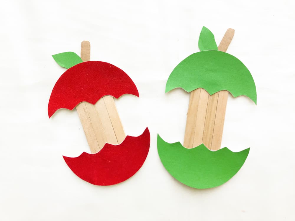 red and green apple craft
