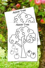 Free Printable Apple Tree Coloring Page - Made with HAPPY