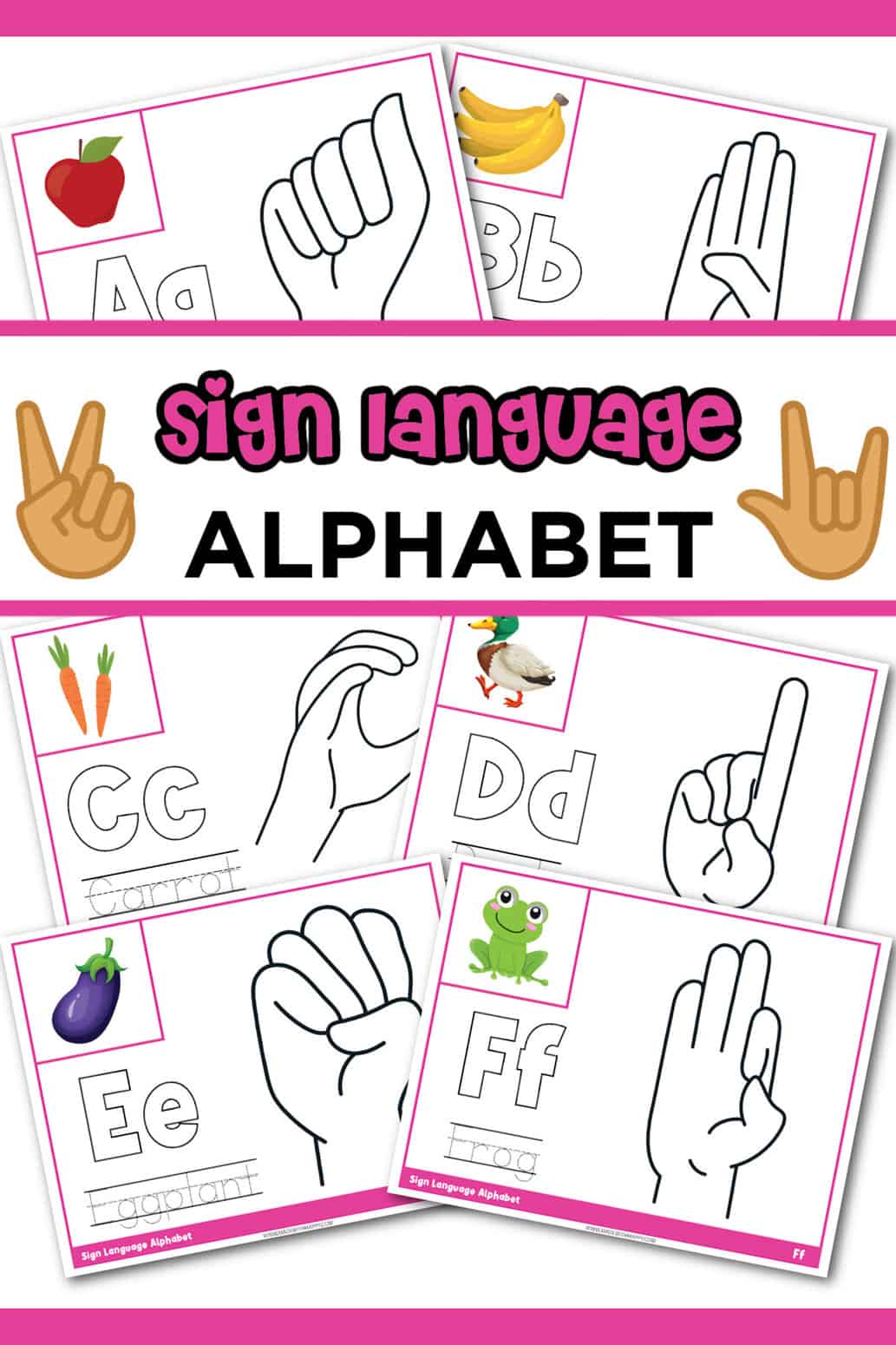 asl alphabet printable - baby sign language