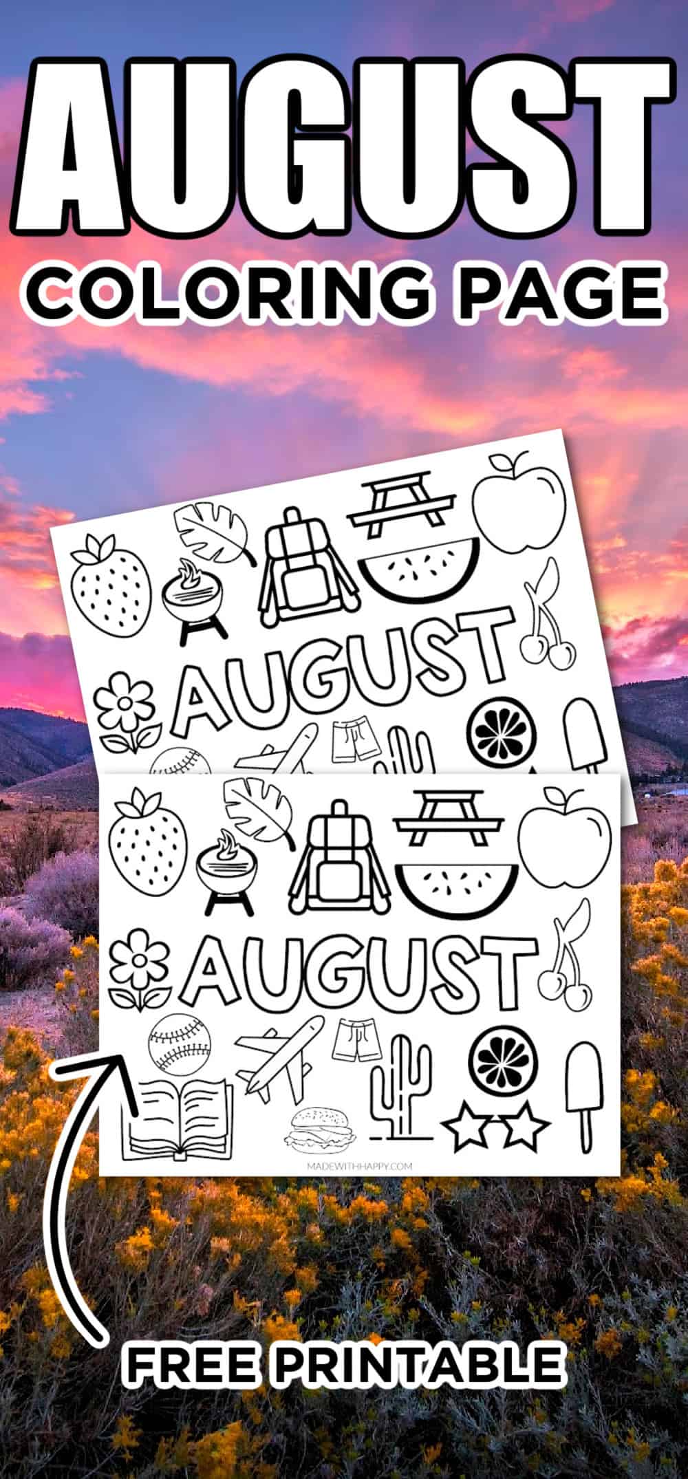 August Coloring Sheets