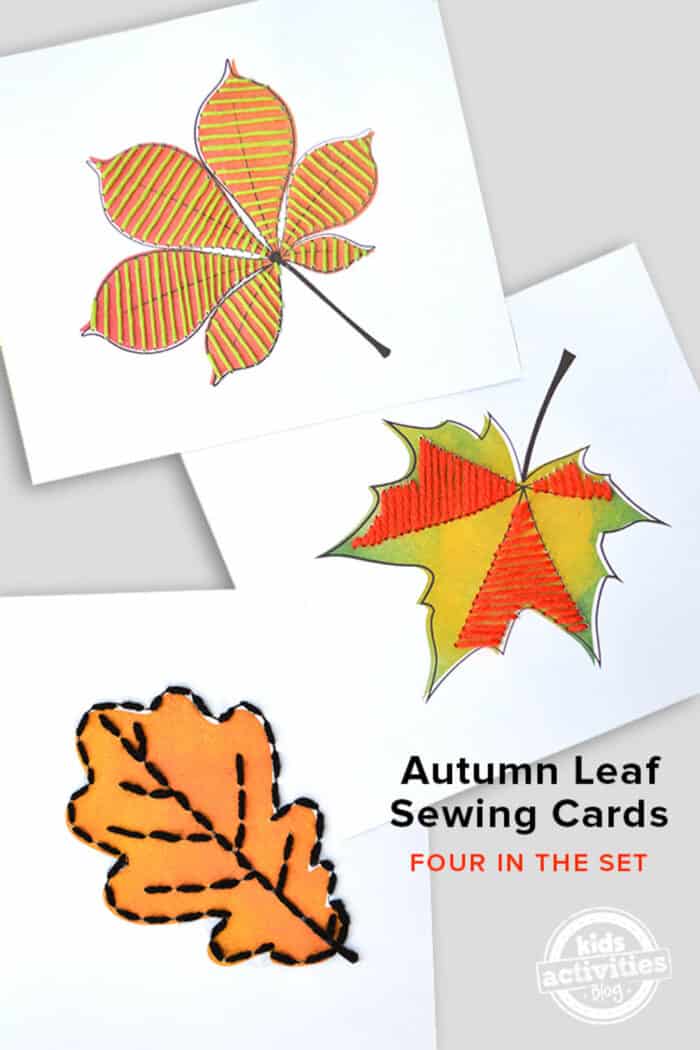 Autumn Leaf Sewing Cards