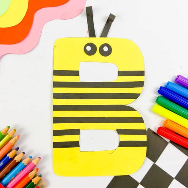 B is For Bee Craft with Printable Letter B - Made with HAPPY