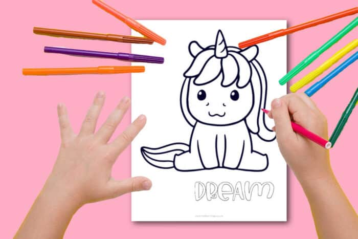 Baby Unicorn Coloring Page