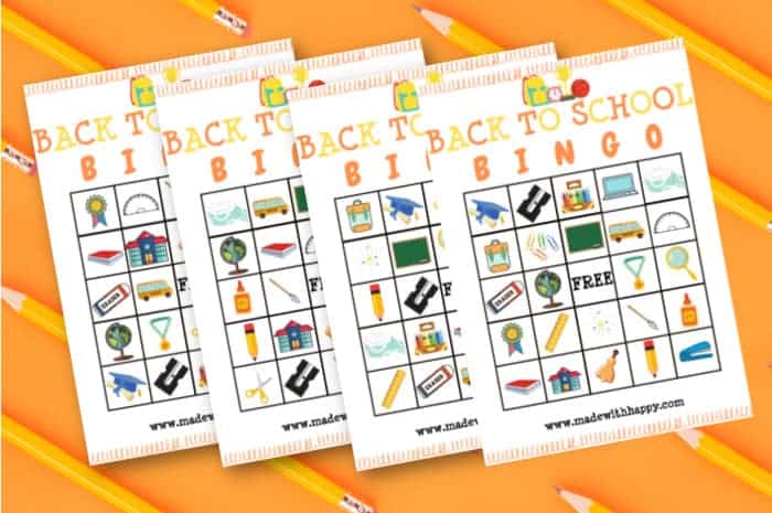 Back to School Bingo game by Made with Happy