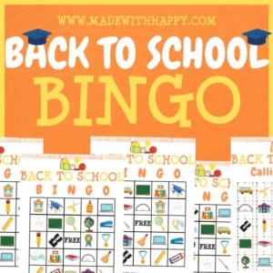 Back to School Bingo Free Printable - Made with HAPPY