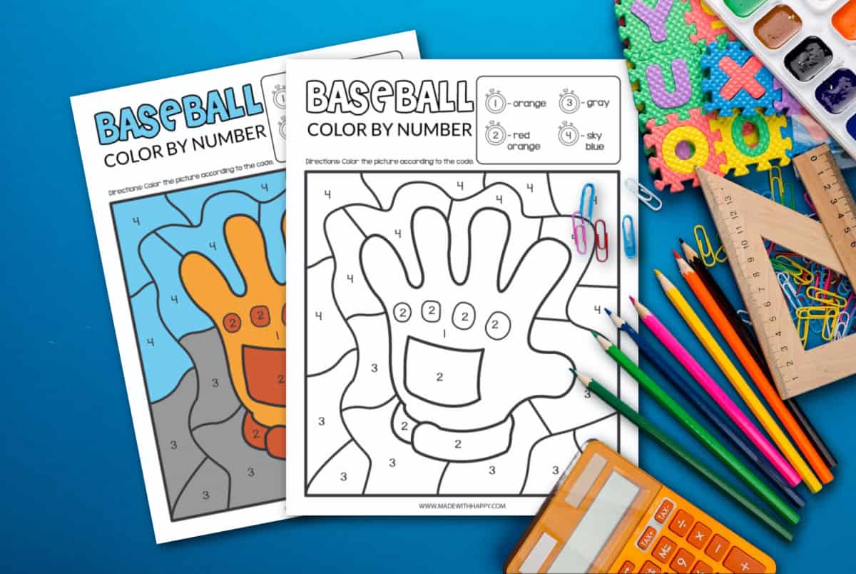 baseball color page free printable