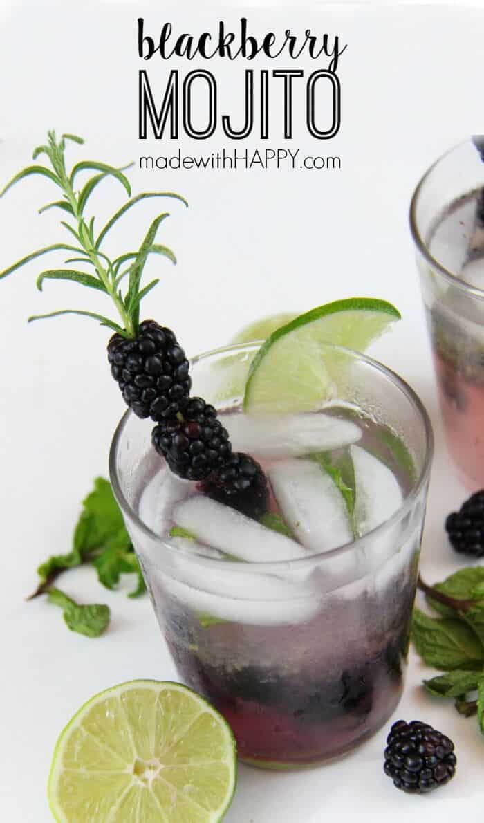 Blackberry Mojito Cocktail | Blackberry Drinks | Blackberry Cocktail | www.madewithHAPPY.com | Happy Hour