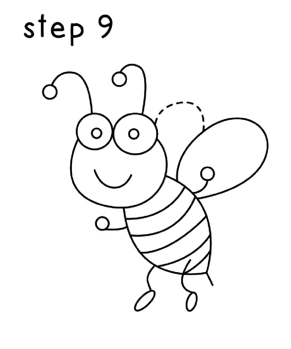 How to Draw a Bee - Easy Tutorial For Kids