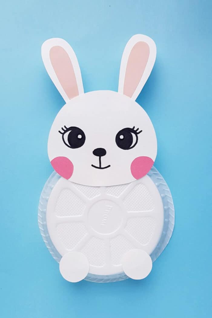 Easy Paper Plate Bunny Craft For Kids - Made with HAPPY