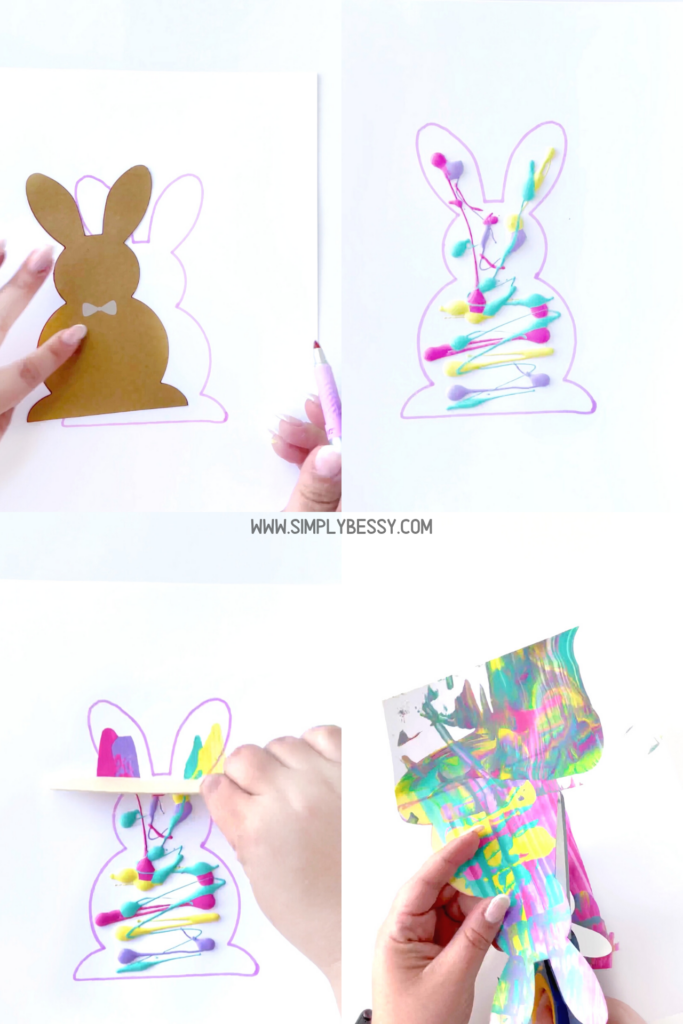 how to make scrape painting bunny craft