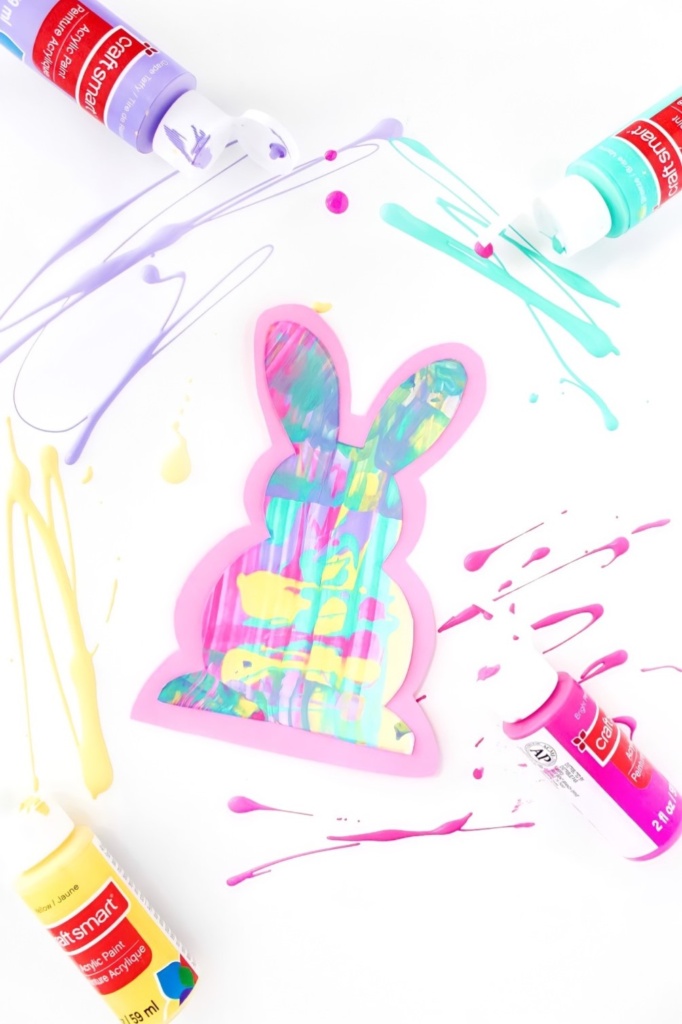 bunny scrape painting craft for kids