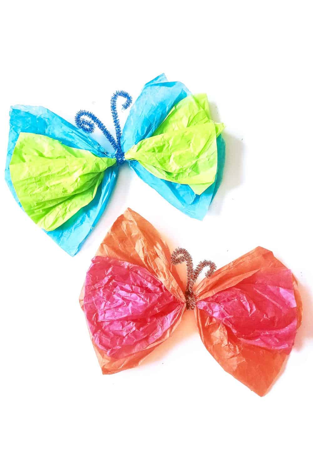 butterfly craft with tissue paper