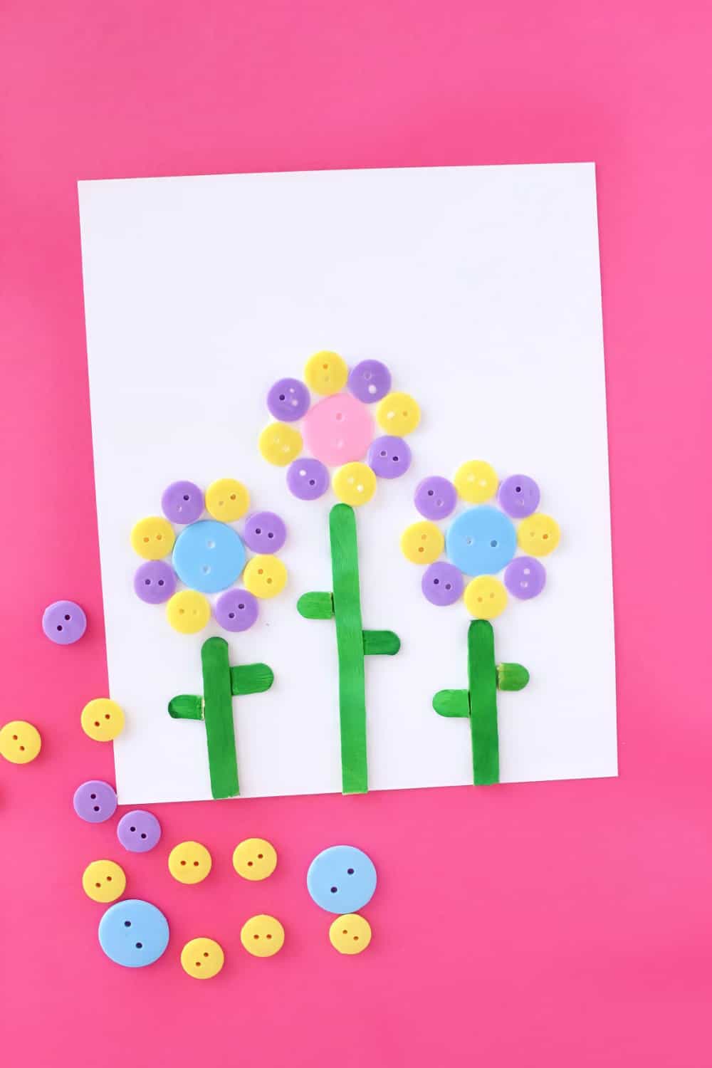 Easy Button Flowers Craft Kids Will Love to Make