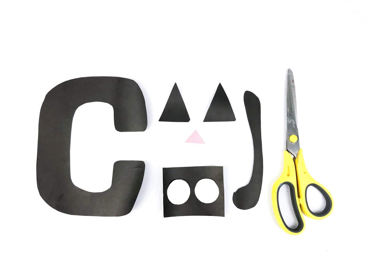 c is for cat paper pieces