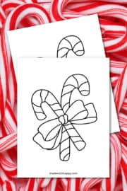 Free Printable Candy Cane Coloring Page - Made with HAPPY