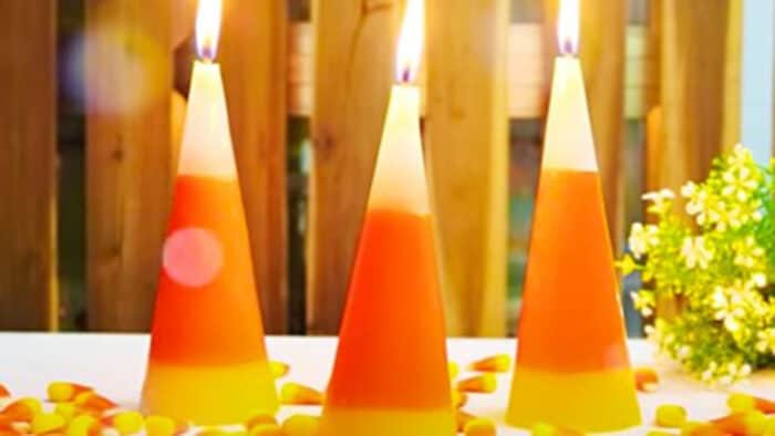 candy corn candle