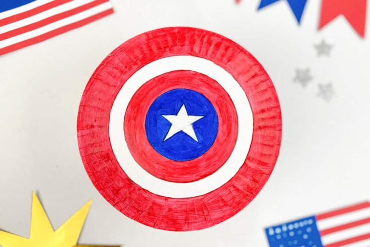 captain america paper plate shield
